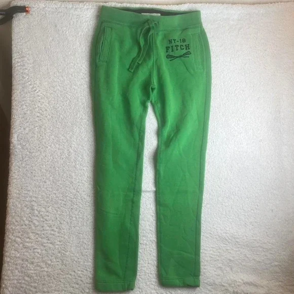 Y2K Abercrombie & fitch men's straight leg green sweatpants loose M - Picture 1 of 8